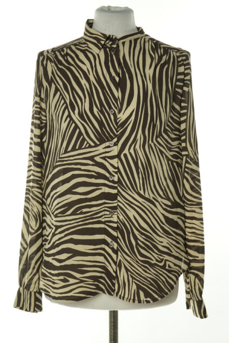 Bluzka beżowo-brązowa zebra