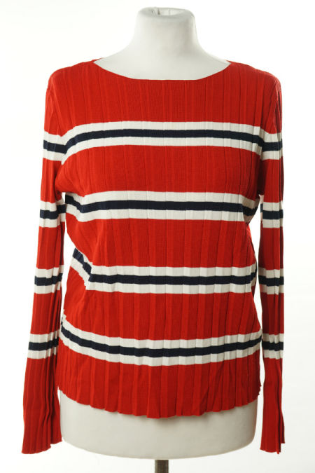 Bluzka czerwona w biało-czarne paski, MANGO