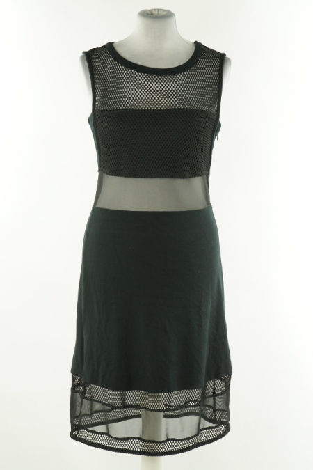 Sukienka czarna z siateczkowymi wstawkami