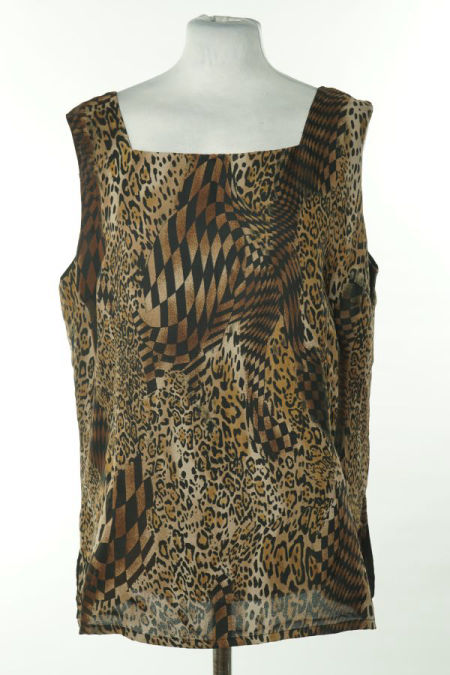 Bluzka brązowa w czarne ciapki