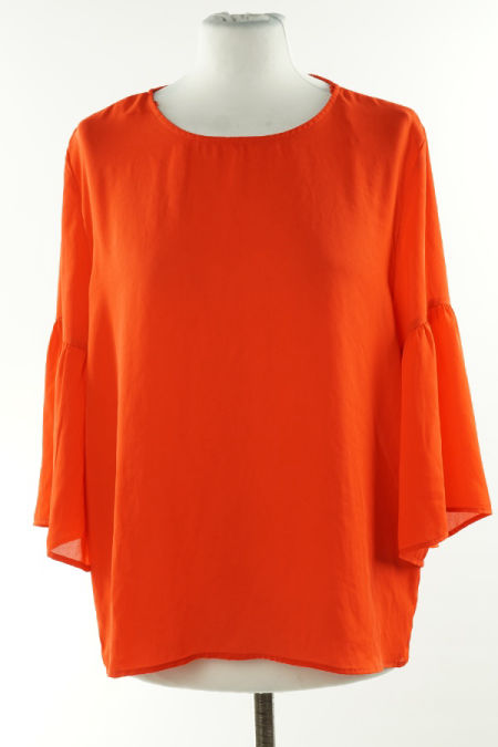 Bluzka czerwona gładka z szerokim rękawem