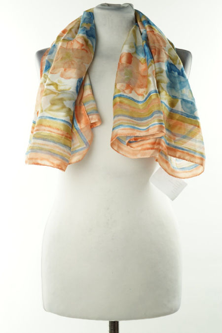 Szalik brzoskwiniowo-niebieski