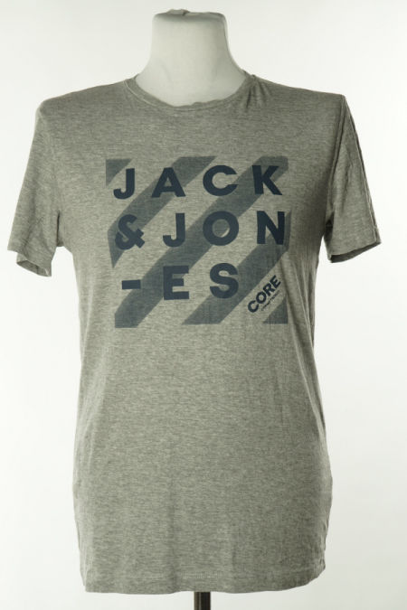 Koszulka szara z granatowymi napisami