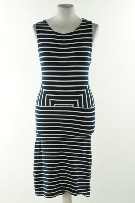 Sukienka granatowa w białe paski 