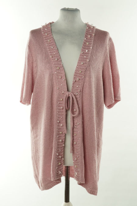 Kardigan różowy z perełkami