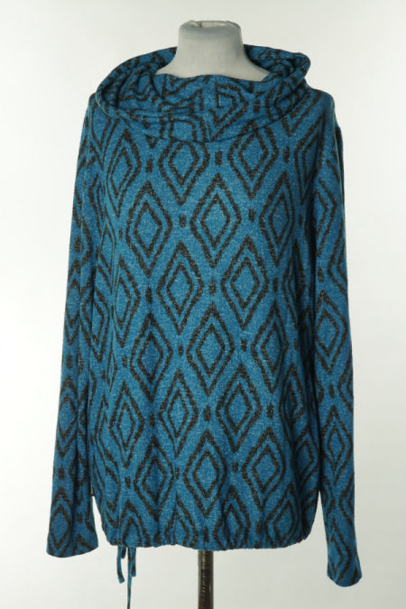 Bluzka niebieska w czarne wzory