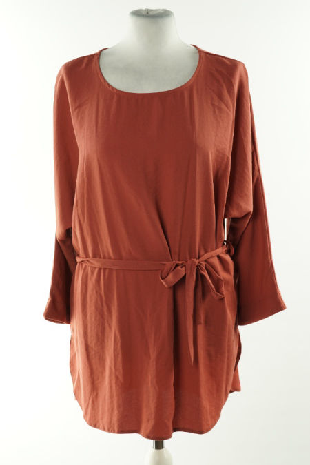 Bluzka ciemny brudny róż z paskiem