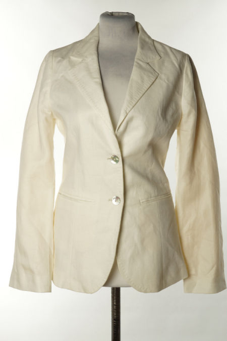 Marynarka kremowa, w składzie len (60%) i rayon (40%)