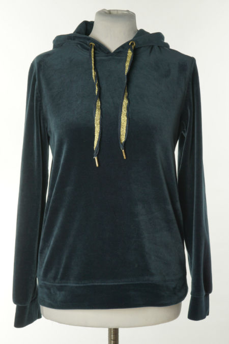 Bluza granatowa welurowa