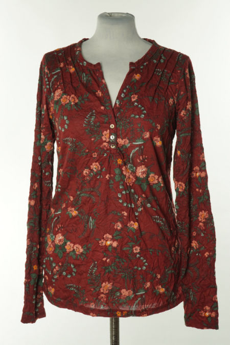 Bluzka bordowa w kwiaty
