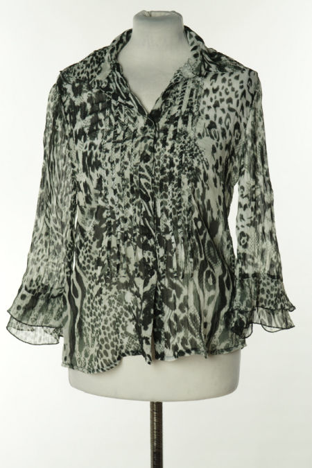 Koszula lekko prześwitująca szaro - czarna