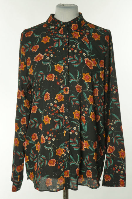 Koszula czarna w kwiaty