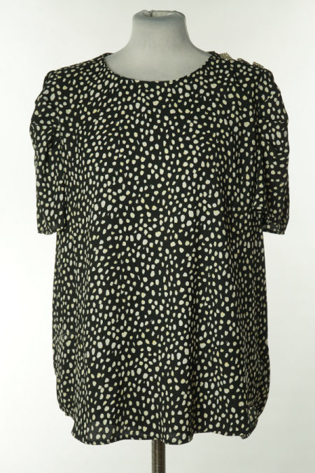 Bluzka czarna w biało - żółte ciapki