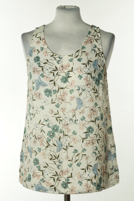 Bluzka biała w kolorowe kwiatki