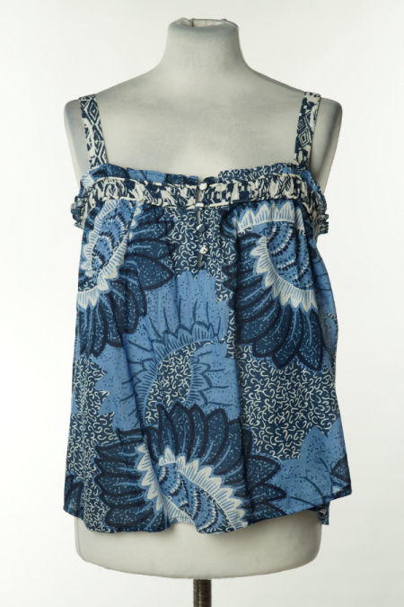 Bluzka granatowa w kwiaty i wzory