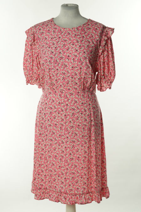 Sukienka różowa w białe kwiaty