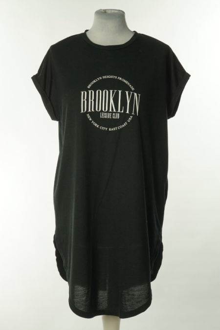 Koszula nocna czarna napis