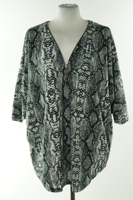 Bluzka biało-szara wężowa