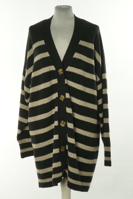 Kardigan czarno-beżowy w paski, PRIMARK