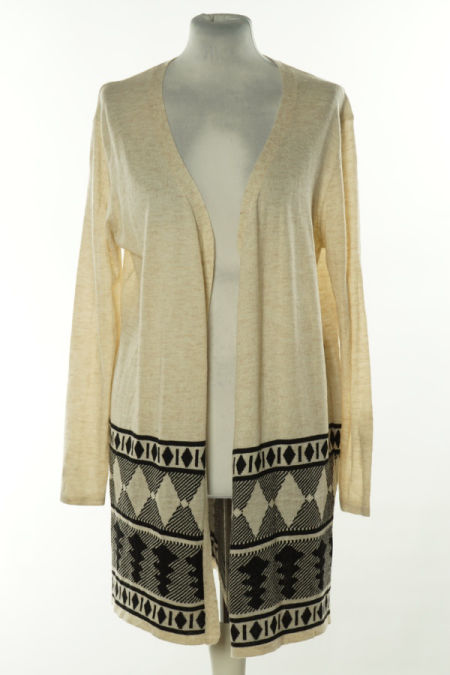 Narzutka sweterkowa kremowo-czarna(75%AWEŁNA)(10%KASZMIR)