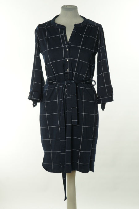 Sukienka granatowa w białą kratkę
