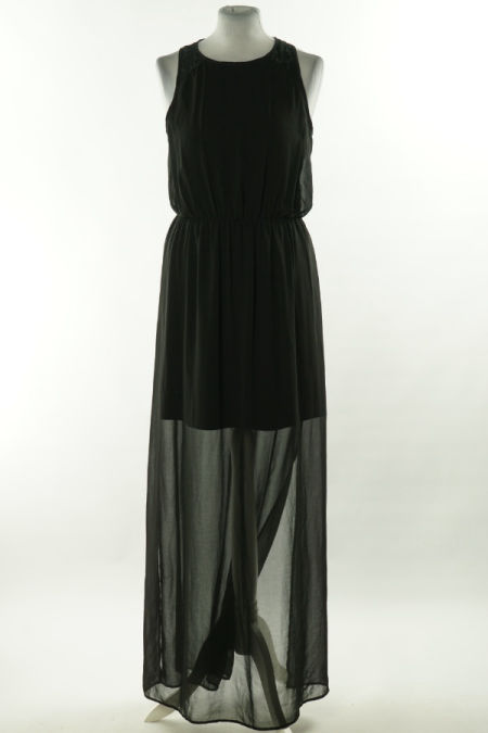 Sukienka czarna długa z koronkowym tyłem