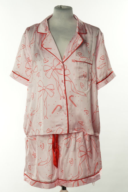 Piżama różowa świąteczna