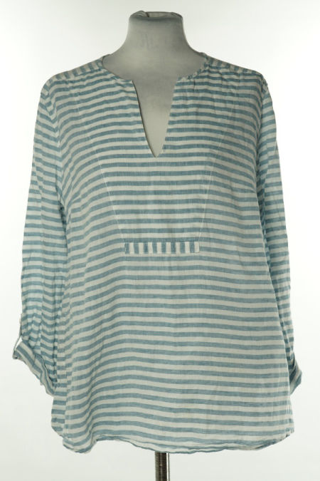 Koszula biało-niebieska w paski(51%lnu)