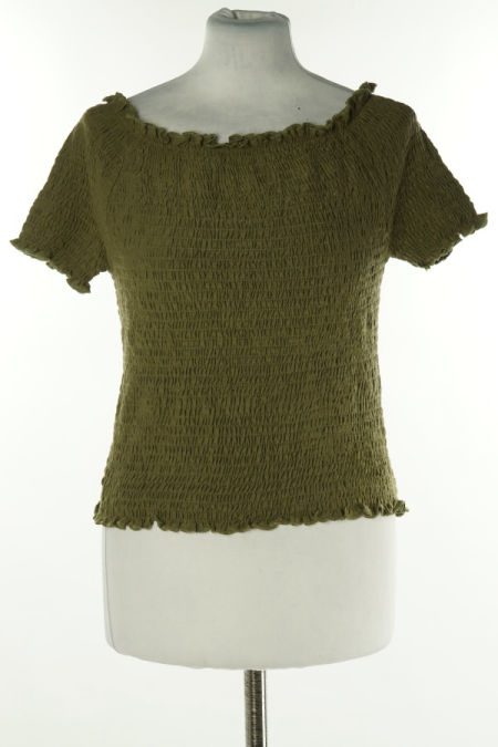 Bluzka zielona z efektem marszczenia