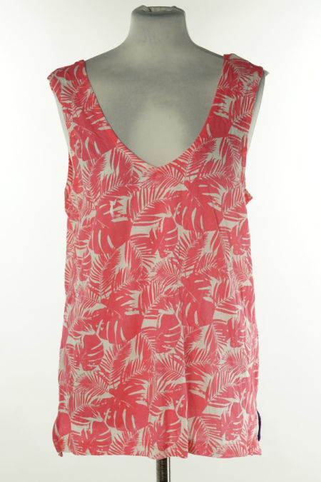 Bluzka różowa w białe kwiaty