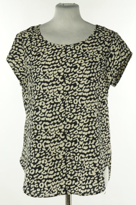 Bluzka czarna w beżowe cętki