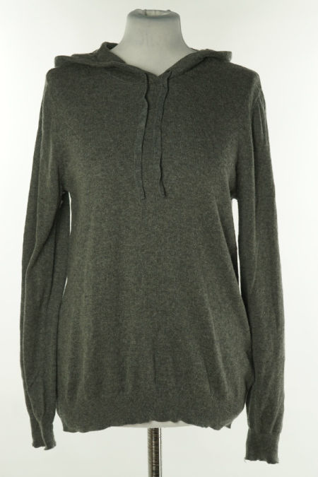 Sweter szary z kapturem(20%KASZMIR)