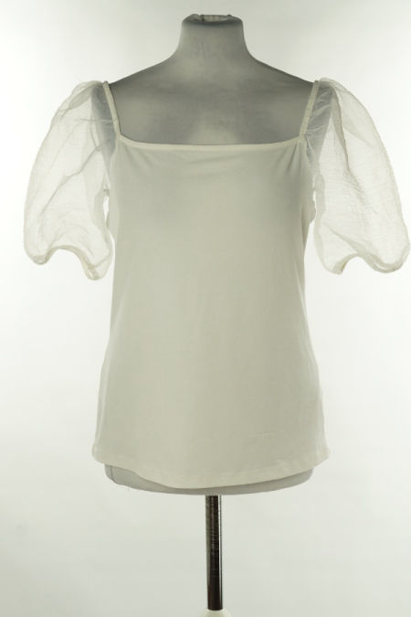 Bluzka biała z bufiastymi rękawami