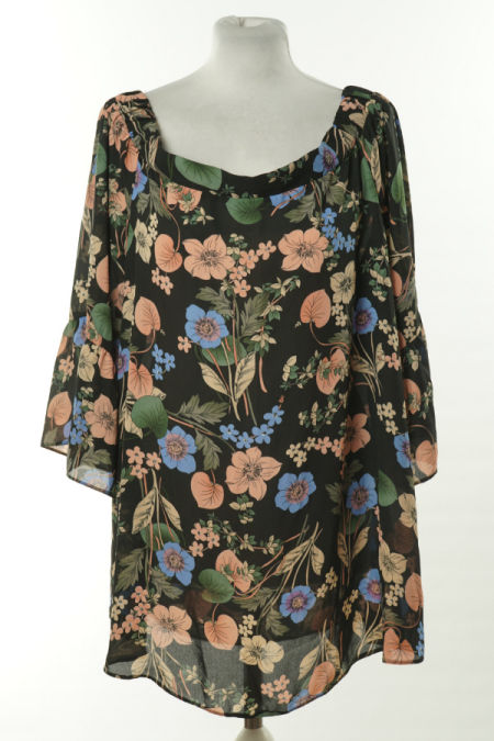 Bluzka czarna kwiatowa hiszpanka