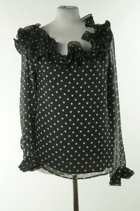 Bluzka czarna w białe kropki