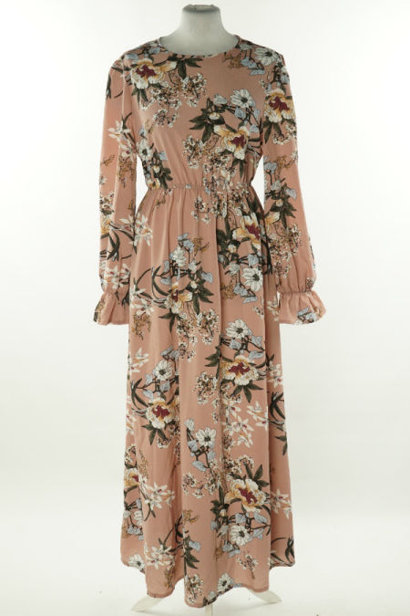 Sukienka różowa w kwiaty