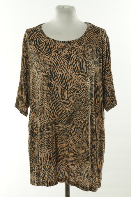 Bluzka brązowo czarna we wzory