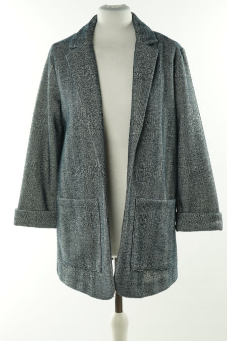 Narzutka dzianinowa granatowa w jodełkę