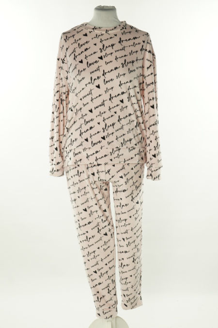 Piżama welurowa różowa