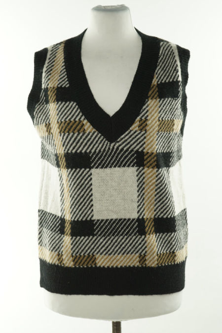 Kamizelka sweterkowa w kratkę