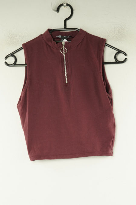 Bluzka bordowa z suwakiem