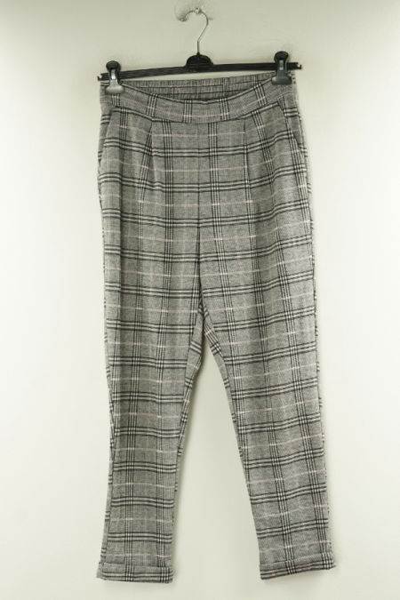 Spodnie materiałowe szare w kratkę