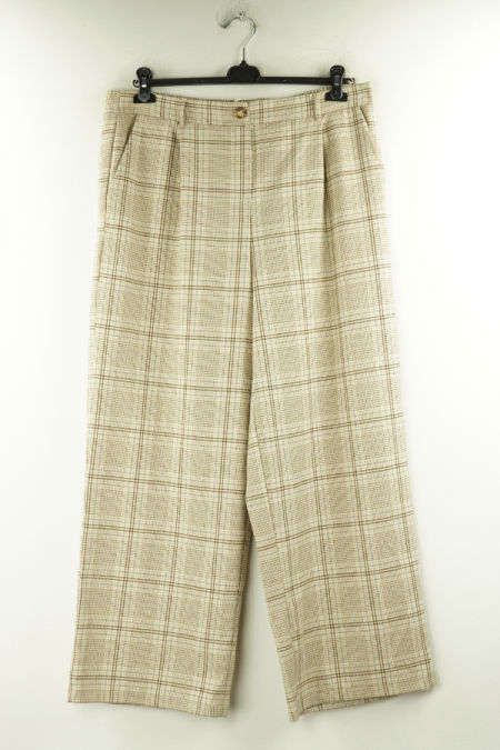 Spodnie beżowe kraciaste