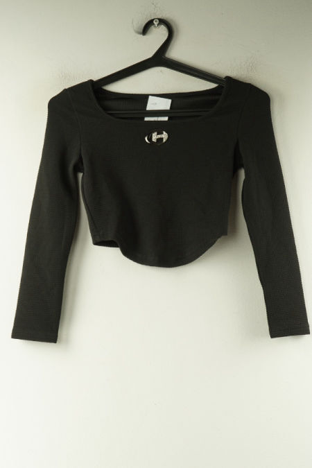 Top czarny z długim rękawem