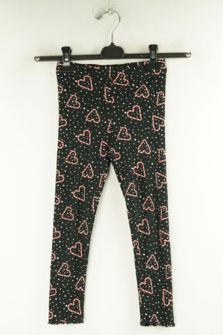 Legginsy czarne w serca i kropki