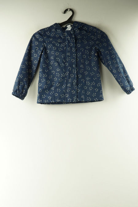 Kurtka granatowa w beżowe kropelki