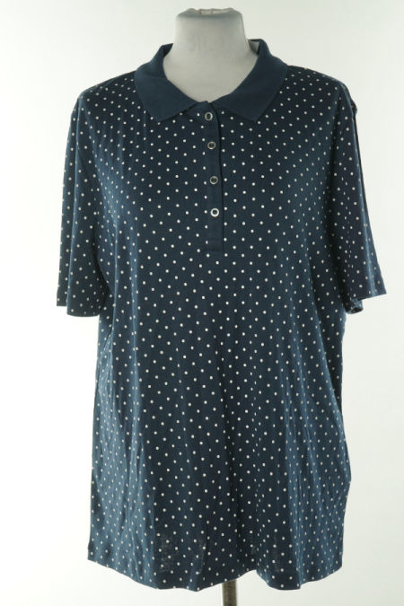 Koszulka polo granatowa w białe kropki