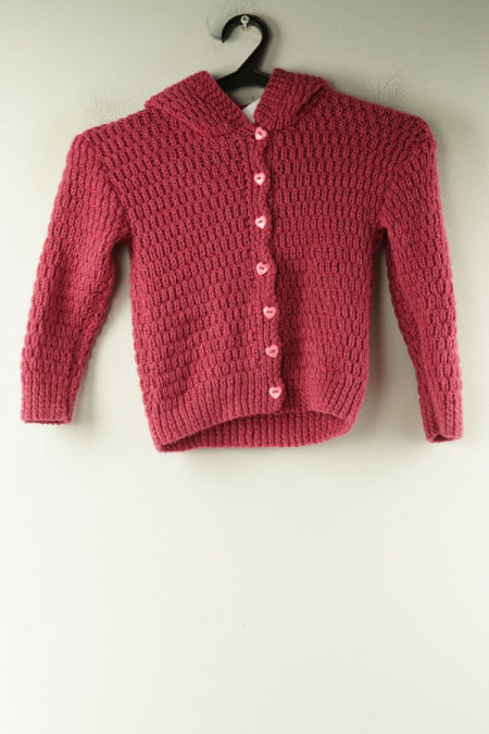 Kardigan sweterkowy różowy z kapturem