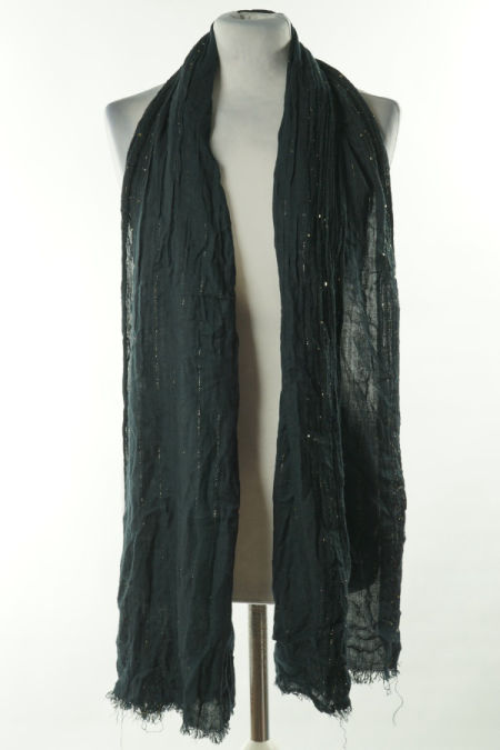 Szalik czarny ze złotą