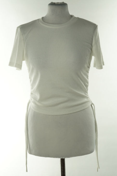 Top biały z krótkim rękawem biały z wiązaniami po bokach 